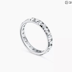 Tiffany & Co. Silver Women's Tiffany T True Narrow Ring Size 8.5